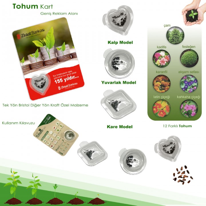 Kraft Baskılı Promosyon Tohum Kartı